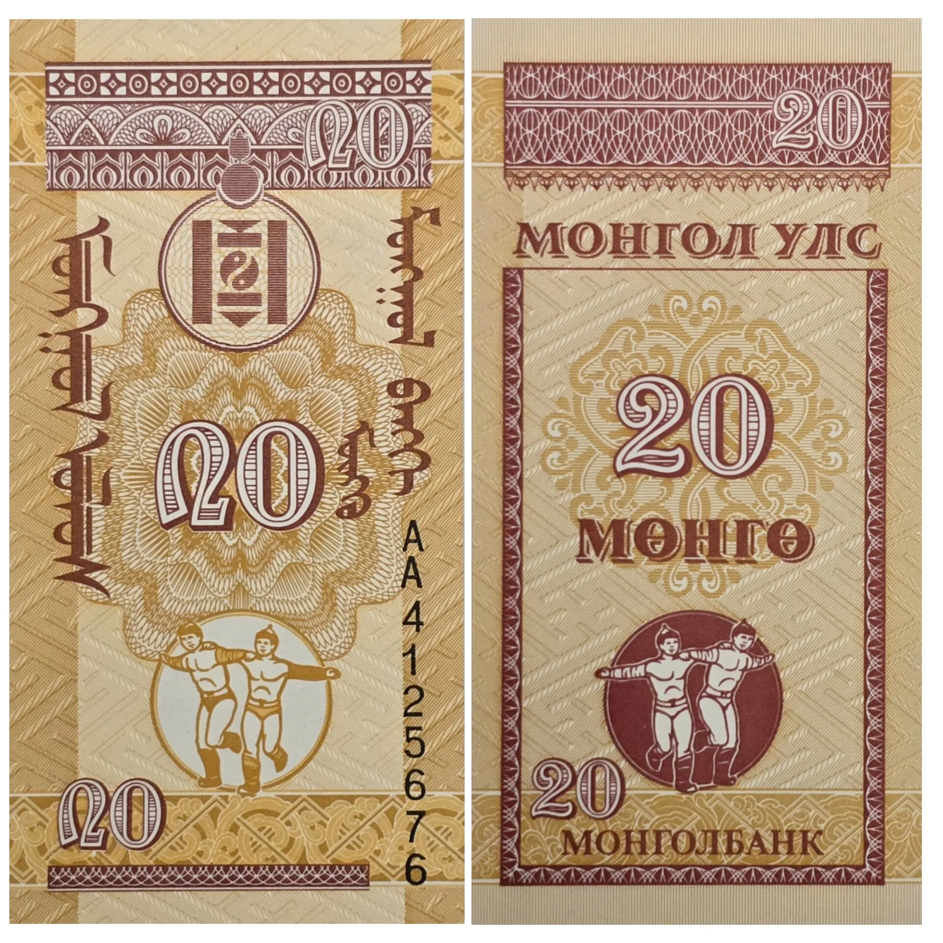 اسکناس مغولستان 20 منگو مغولستان 1993